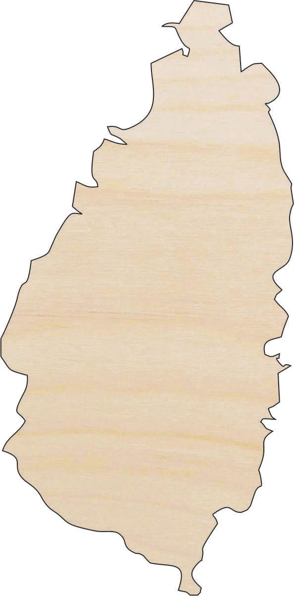 St Lucia Wood Craft Shape - Laser Cut Baltic Birch Unfinished DIY Wood Art Supplies WLD41 - The Wood Shape Store