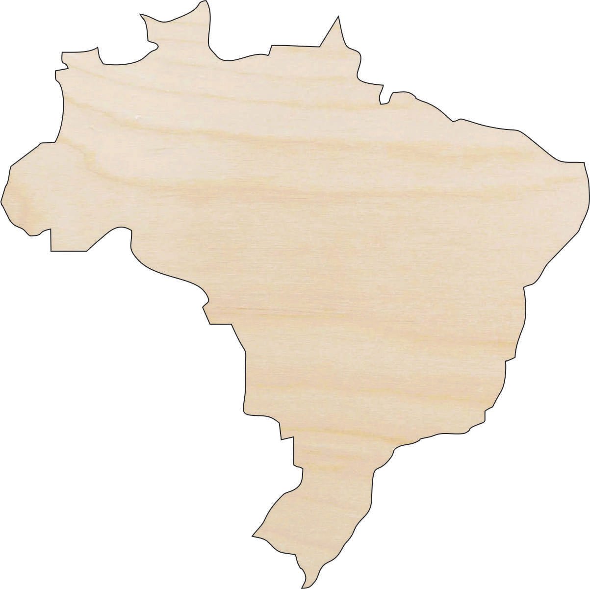 Brazil Wood Craft Shape - Laser Cut Baltic Birch Unfinished DIY Wood Art Supplies WLD57 - The Wood Shape Store