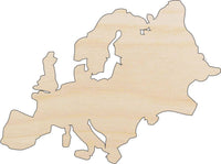 Europe Wood Craft Shape - Laser Cut Baltic Birch Unfinished DIY Wood Art Supplies WLD5 - The Wood Shape Store