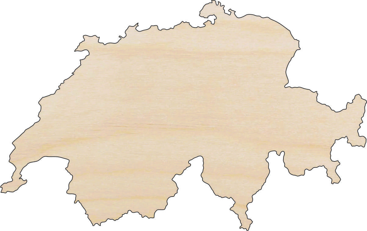 Country Switzerland - Laser Cut Out Unfinished Wood Craft Shape WLD62 Country Switzerland - Laser Cut Out Unfinished Wood Craft Shape WLD62
