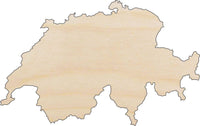 Switzerland Wood Craft Shape - Laser Cut Baltic Birch Unfinished DIY Wood Art Supplies WLD62 - The Wood Shape Store