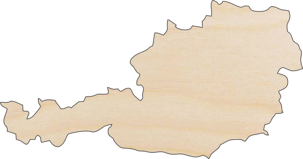 Austria Wood Craft Shape - Laser Cut Baltic Birch Unfinished DIY Wood Art Supplies WLD64 - The Wood Shape Store