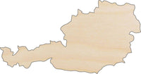Austria Wood Craft Shape - Laser Cut Baltic Birch Unfinished DIY Wood Art Supplies WLD64 - The Wood Shape Store