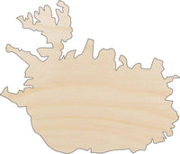 Iceland Wood Craft Shape - Laser Cut Baltic Birch Unfinished DIY Wood Art Supplies WLD66 - The Wood Shape Store