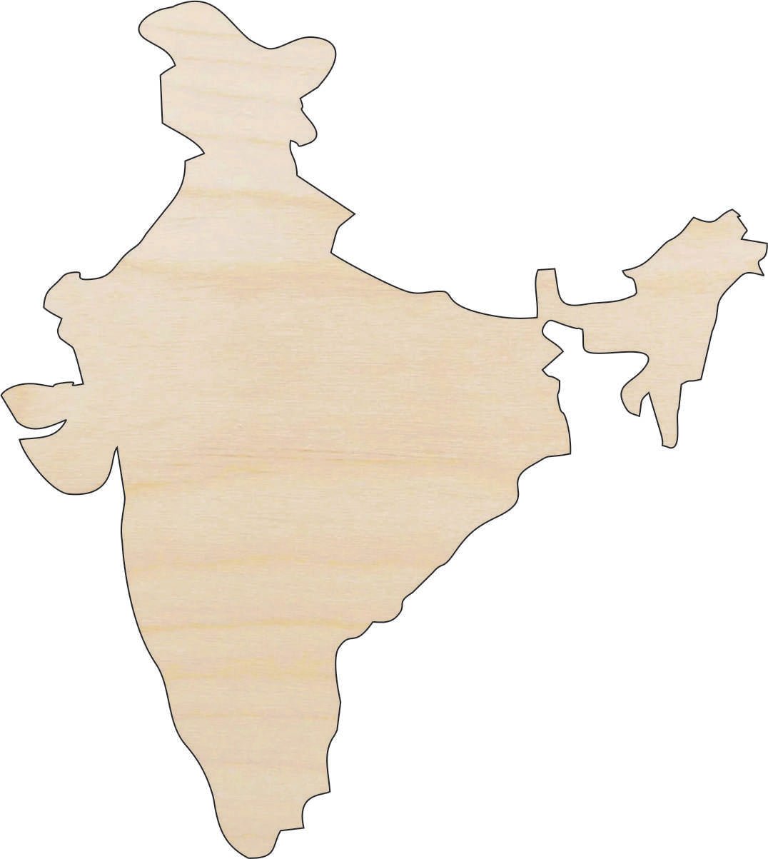 India Wood Craft Shape - Laser Cut Baltic Birch Unfinished DIY Wood Art Supplies WLD67 - The Wood Shape Store