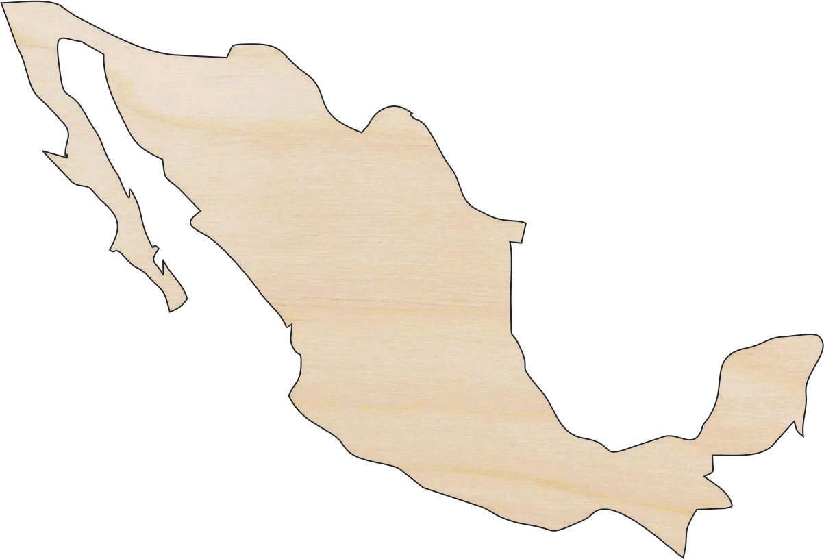 Mexico Wood Craft Shape - Laser Cut Baltic Birch Unfinished DIY Wood Art Supplies WLD68 - The Wood Shape Store
