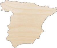 Spain Wood Craft Shape - Laser Cut Baltic Birch Unfinished DIY Wood Art Supplies WLD70 - The Wood Shape Store