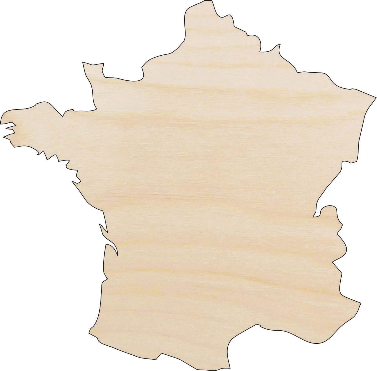 France Wood Craft Shape - Laser Cut Baltic Birch Unfinished DIY Wood Art Supplies WLD72 - The Wood Shape Store