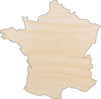 France Wood Craft Shape - Laser Cut Baltic Birch Unfinished DIY Wood Art Supplies WLD72 - The Wood Shape Store