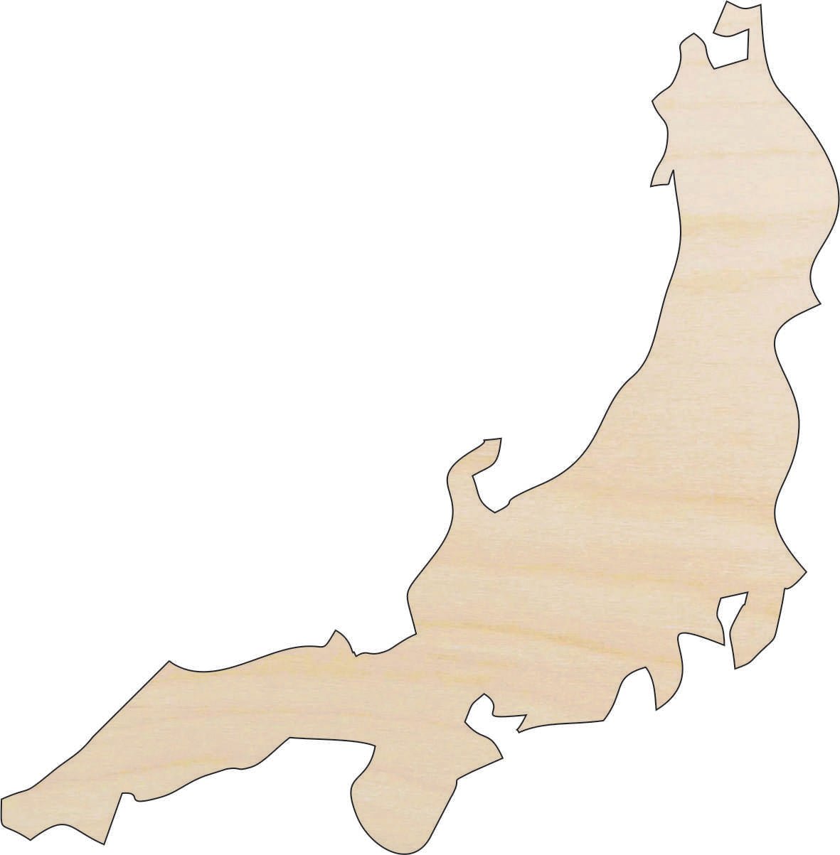 Japan Wood Craft Shape - Laser Cut Baltic Birch Unfinished DIY Wood Art Supplies WLD73 - The Wood Shape Store
