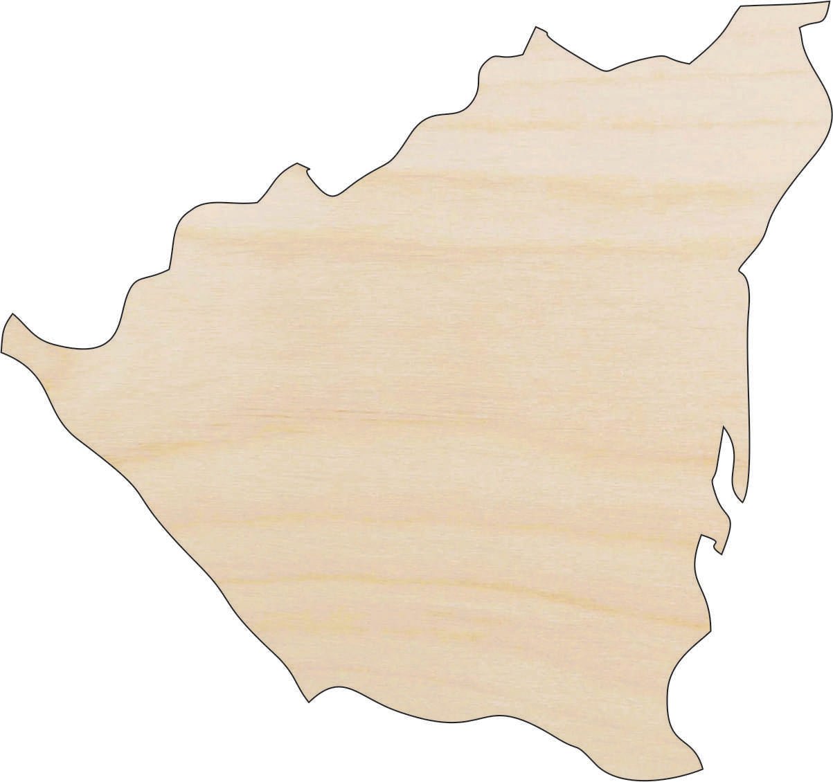 Nicaragua Wood Craft Shape - Laser Cut Baltic Birch Unfinished DIY Wood Art Supplies WLD75 - The Wood Shape Store