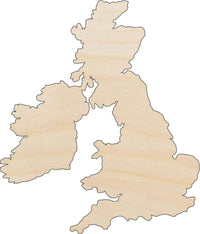 United Kingdom Wood Craft Shape - Laser Cut Baltic Birch Unfinished DIY Wood Art Supplies WLD77 - The Wood Shape Store