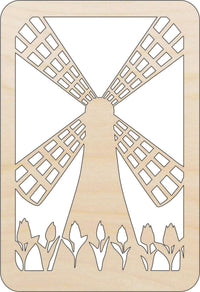 Windmill Wood Craft Shape - Laser Cut Baltic Birch Unfinished DIY Wood Art Supplies WLD78 - The Wood Shape Store