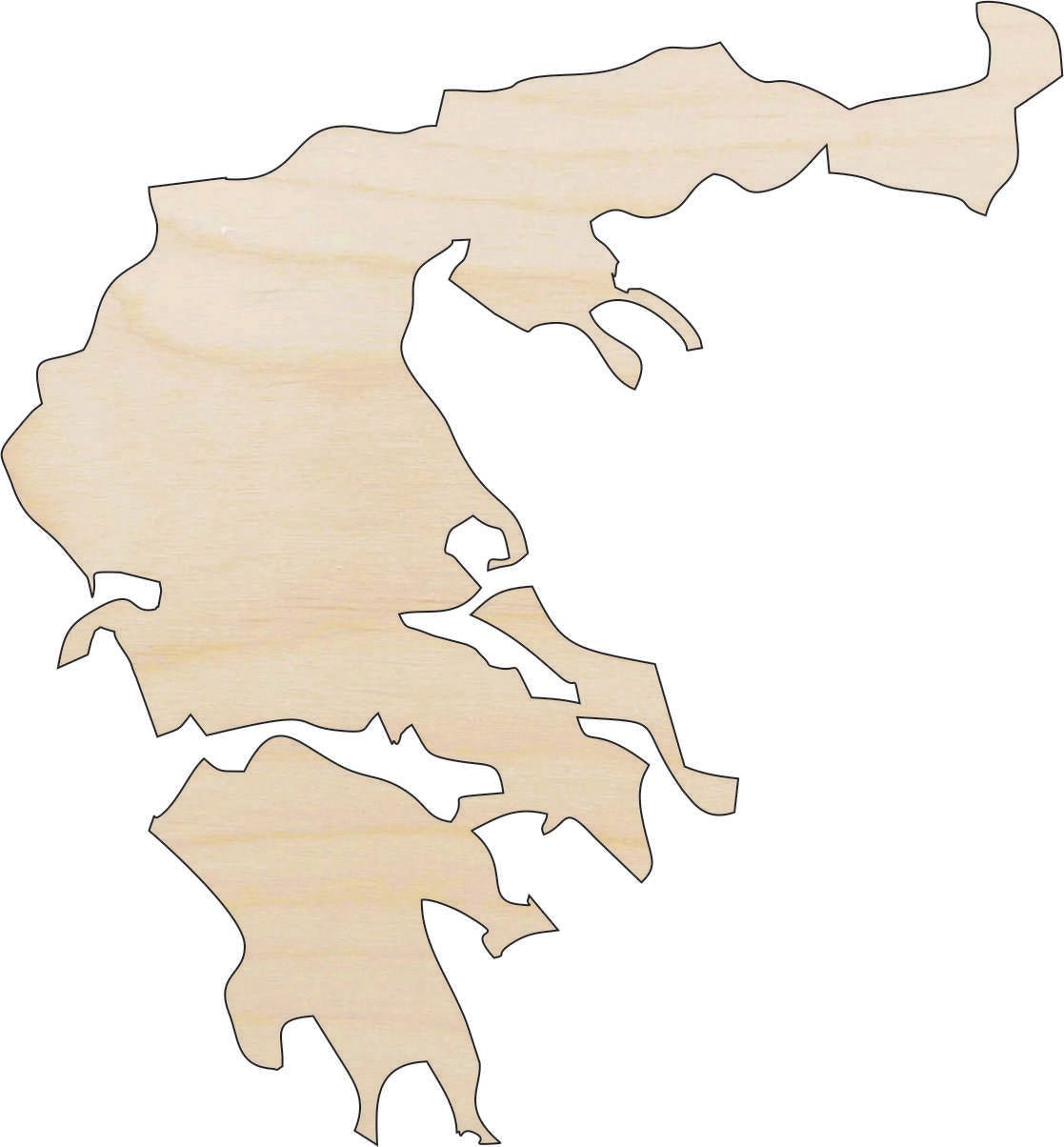 Greece Wood Craft Shape - Laser Cut Baltic Birch Unfinished DIY Wood Art Supplies WLD79 - The Wood Shape Store