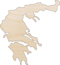 Greece Wood Craft Shape - Laser Cut Baltic Birch Unfinished DIY Wood Art Supplies WLD79 - The Wood Shape Store
