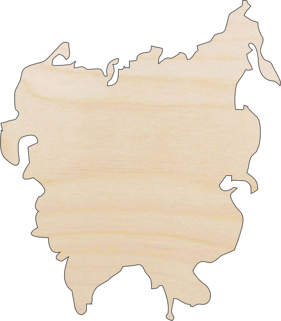 Continent Asia - Laser Cut Out Unfinished Wood Craft Shape WLD7