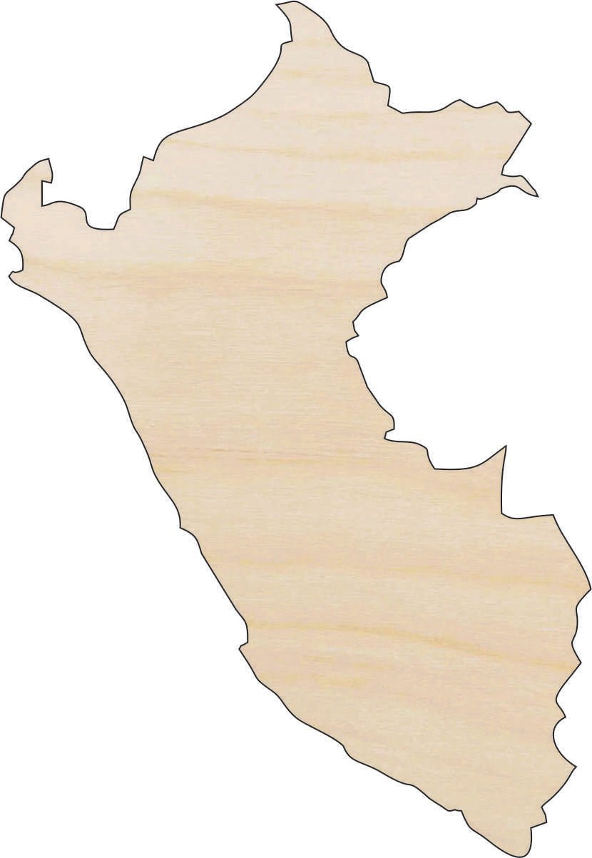 Peru Wood Craft Shape - Laser Cut Baltic Birch Unfinished DIY Wood Art Supplies WLD84 - The Wood Shape Store