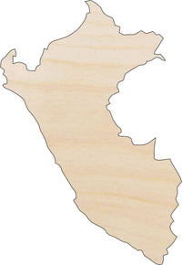 Peru Wood Craft Shape - Laser Cut Baltic Birch Unfinished DIY Wood Art Supplies WLD84 - The Wood Shape Store