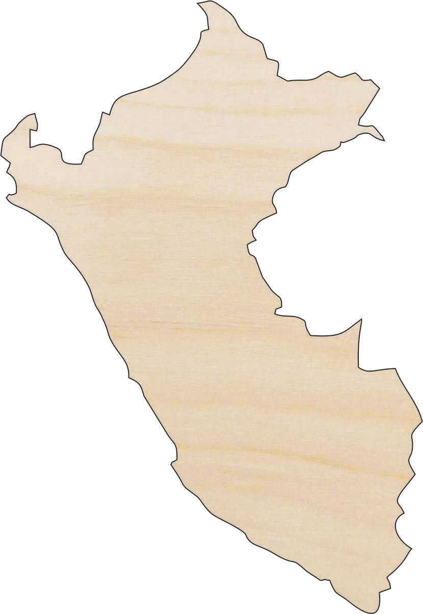 Country Peru - Laser Cut Out Unfinished Wood Craft Shape WLD84 Country Peru - Laser Cut Out Unfinished Wood Craft Shape WLD84
