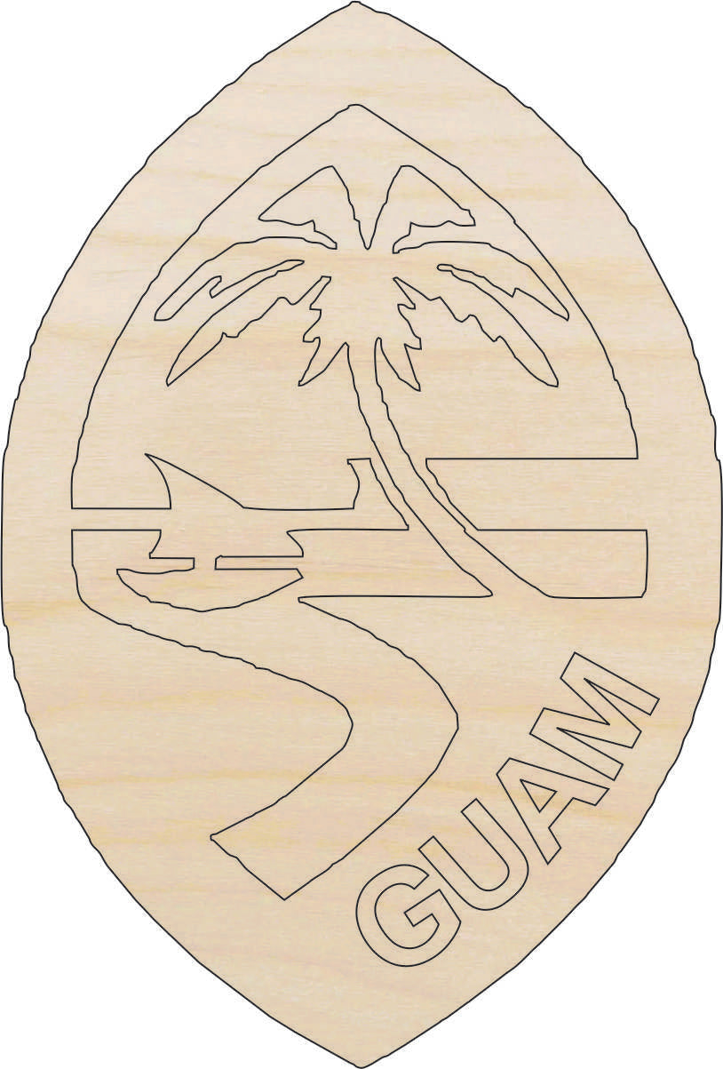 Design Guam - Laser Cut Out Unfinished Wood Craft Shape WLD89 Design Guam - Laser Cut Out Unfinished Wood Craft Shape WLD89