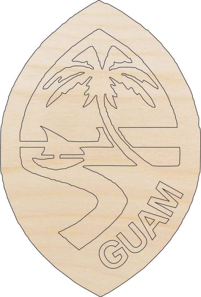 Design Guam - Laser Cut Out Unfinished Wood Craft Shape WLD89