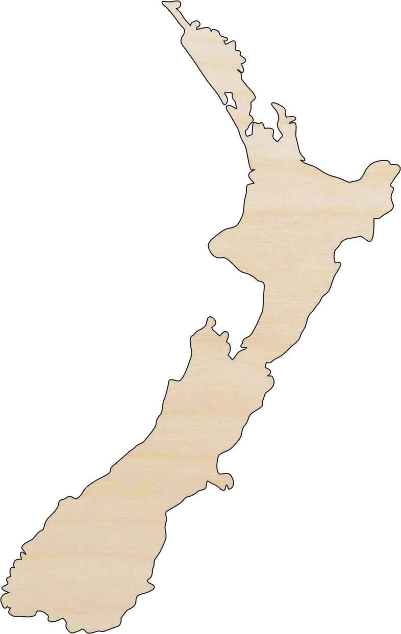 New Zealand Wood Craft Shape - Laser Cut Baltic Birch Unfinished DIY Wood Art Supplies WLD90 - The Wood Shape Store
