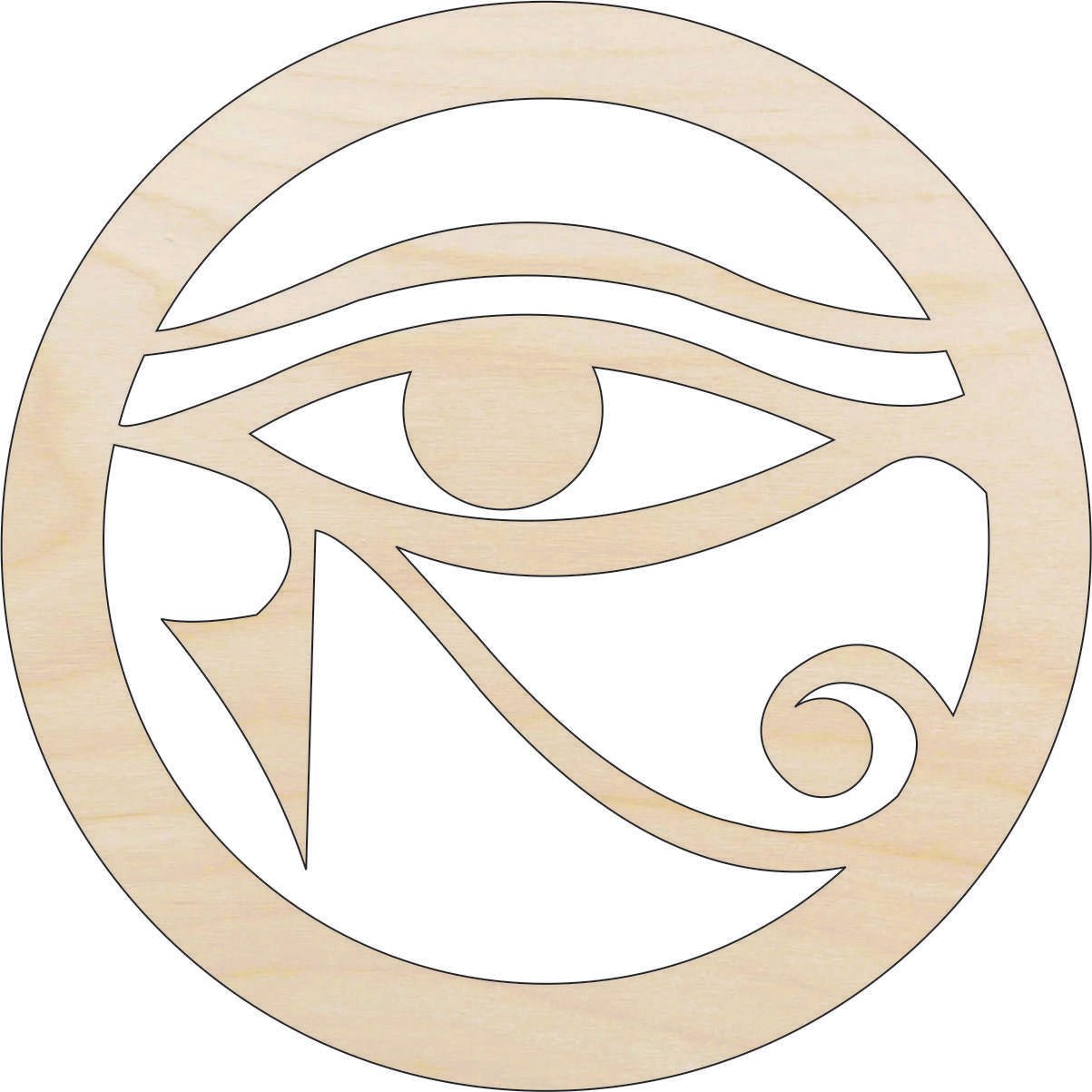 Egyptian Eye Wood Craft Shape - Laser Cut Baltic Birch Unfinished DIY Wood Art Supplies WLD91 - The Wood Shape Store