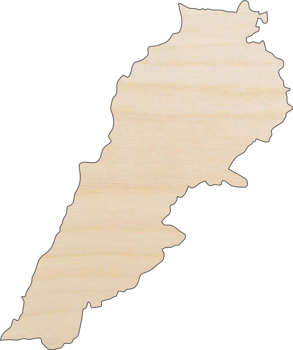 Lebanon Wood Craft Shape - Laser Cut Baltic Birch Unfinished DIY Wood Art Supplies WLD92 - The Wood Shape Store