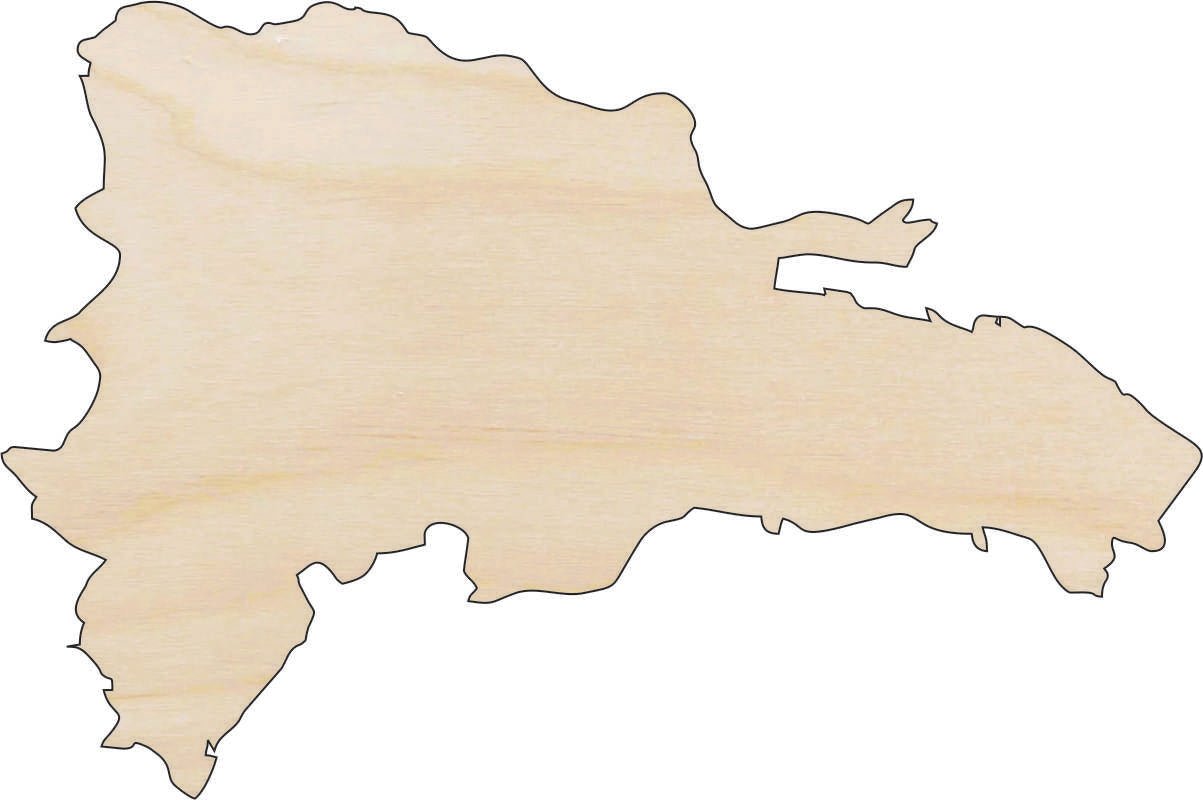 Dominican Republic Wood Craft Shape - Laser Cut Baltic Birch Unfinished DIY Art Supplies WLD93 - The Wood Shape Store