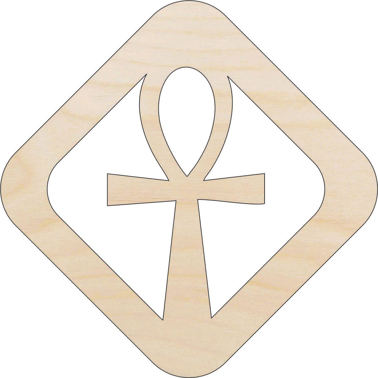Ankh Wood Craft Shape - Laser Cut Baltic Birch Unfinished DIY Wood Art Supplies WLD97 - The Wood Shape Store