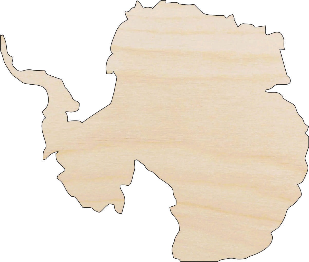 Antarctica Wood Craft Shape - Laser Cut Baltic Birch Unfinished DIY Wood Art Supplies WLD9 - The Wood Shape Store