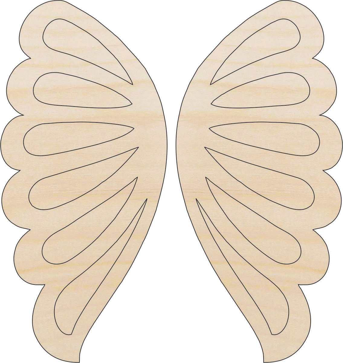 Wing Wood Craft Shape - Laser Cut Baltic Birch Unfinished DIY Wood Art Supplies WNG10 - The Wood Shape Store