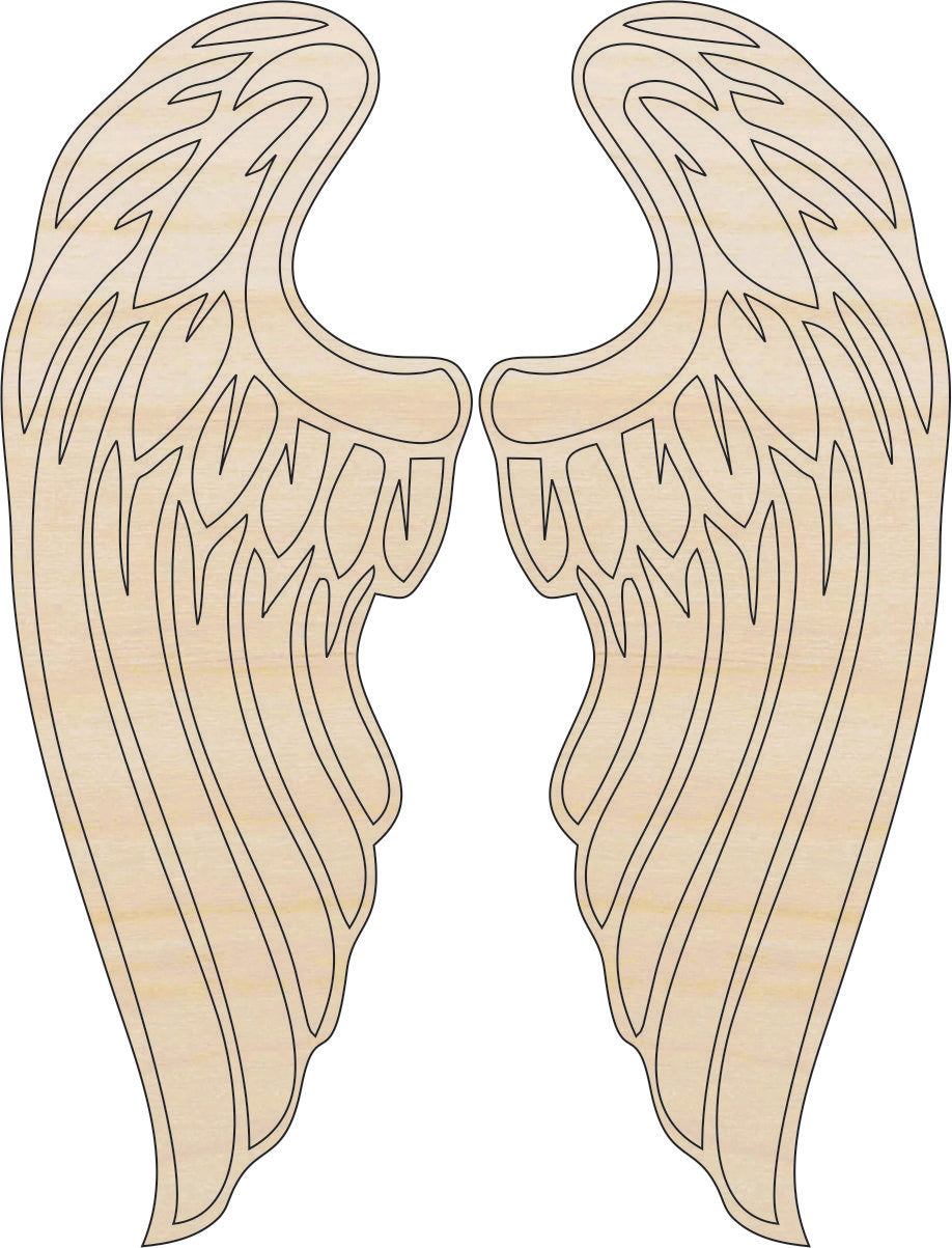 Wing - Laser Cut Out Unfinished Wood Craft Shape WNG1 Wing - Laser Cut Out Unfinished Wood Craft Shape WNG1