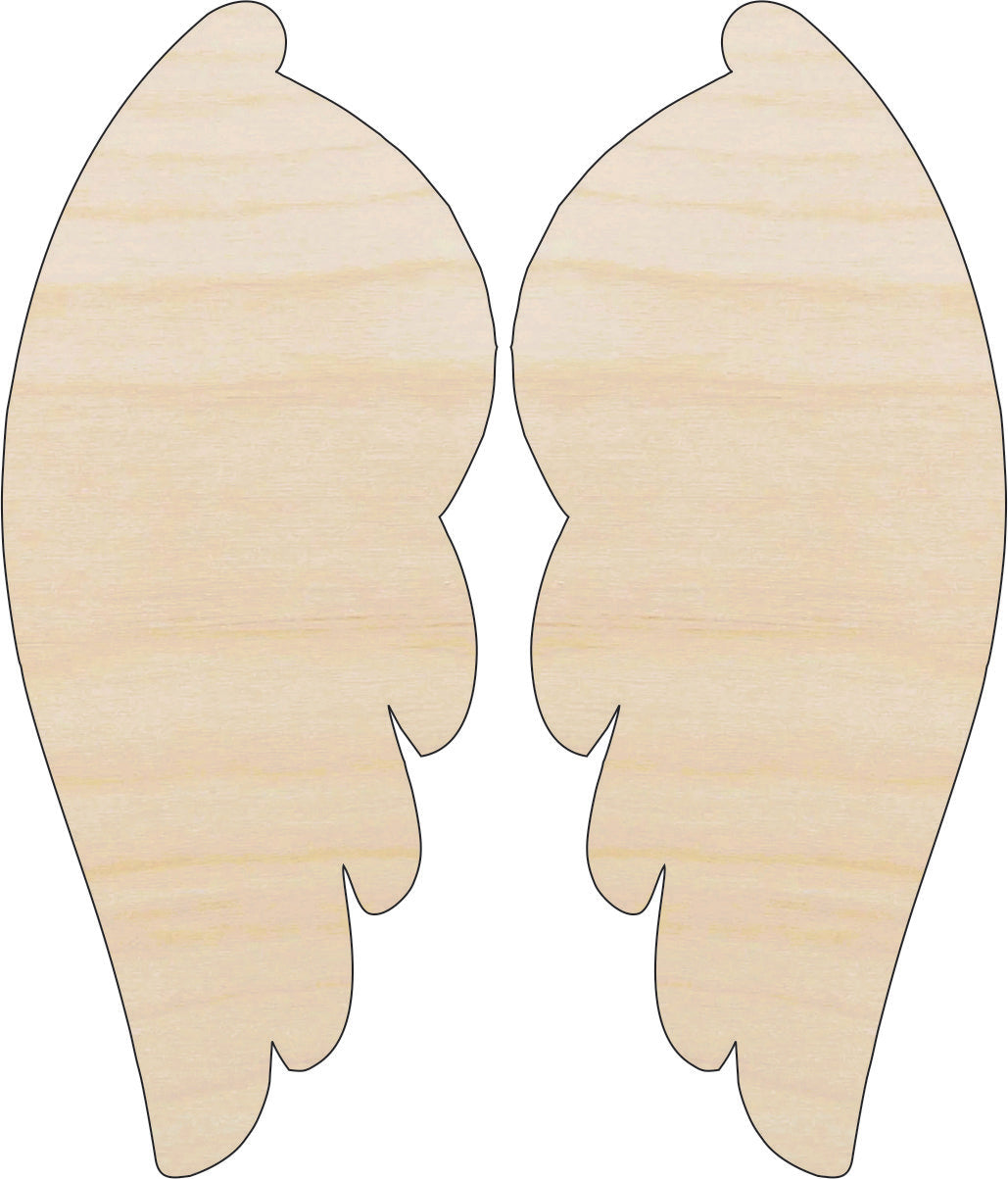 Wing - Laser Cut Out Unfinished Wood Craft Shape WNG2 Wing - Laser Cut Out Unfinished Wood Craft Shape WNG2