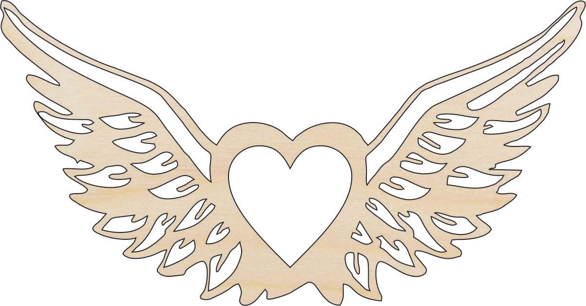 Wing Wood Craft Shape - Laser Cut Baltic Birch Unfinished DIY Wood Art Supplies WNG4 - The Wood Shape Store