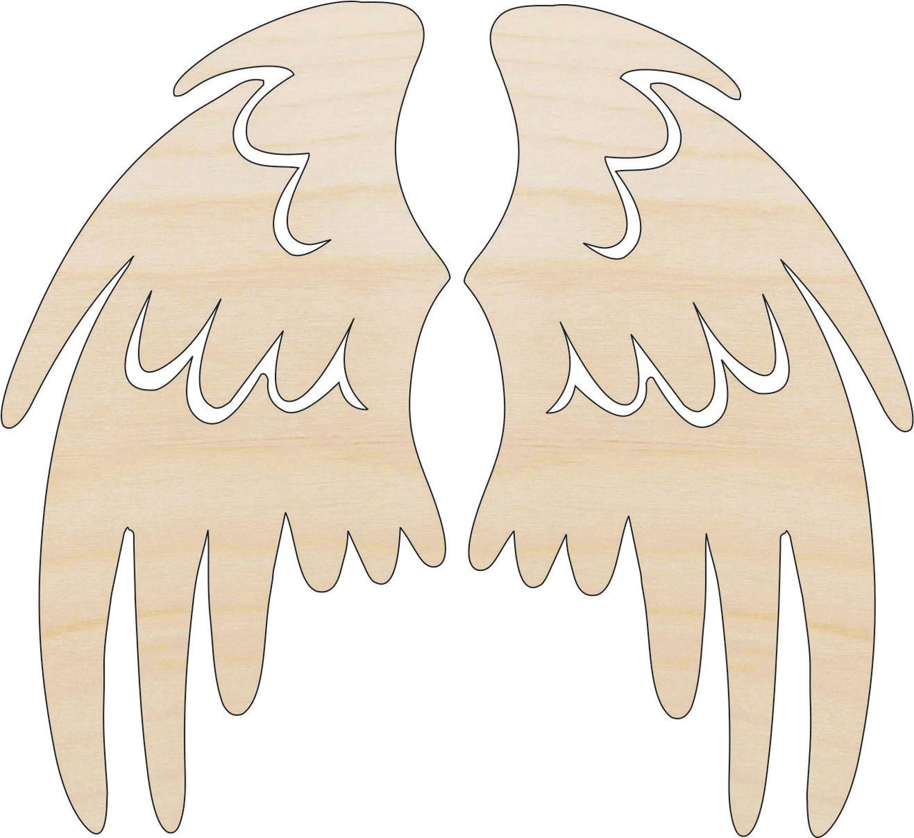 Wing Wood Craft Shape - Laser Cut Baltic Birch Unfinished DIY Wood Art Supplies WNG8 - The Wood Shape Store