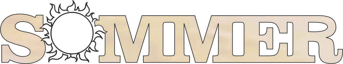 Summer Wood Craft Shape - Laser Cut Baltic Birch Unfinished DIY Wood Art Supplies WRD101 - The Wood Shape Store