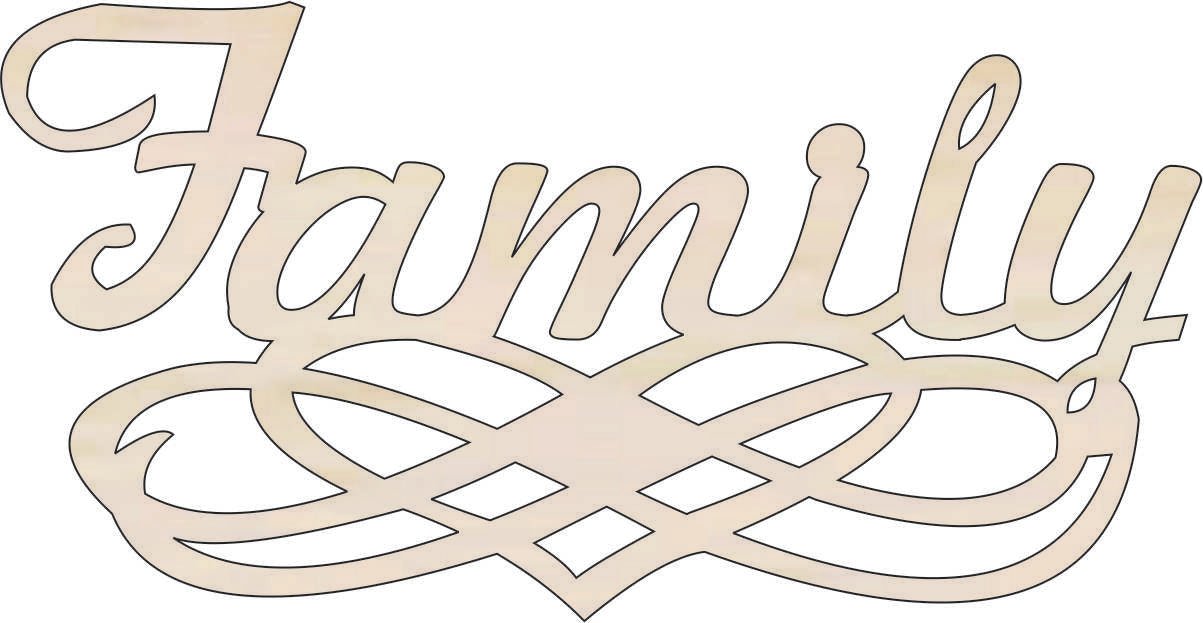 Family Wood Craft Shape - Laser Cut Baltic Birch Unfinished DIY Wood Art Supplies WRD104 - The Wood Shape Store