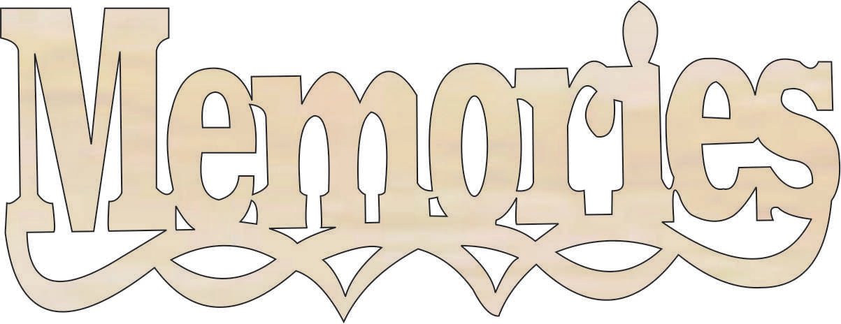 Memories Wood Craft Shape - Laser Cut Baltic Birch Unfinished DIY Wood Art Supplies WRD105 - The Wood Shape Store