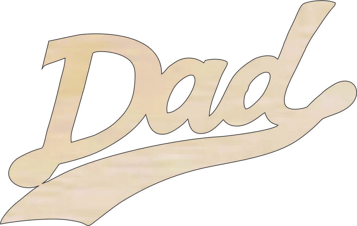 Dad Wood Craft Shape - Laser Cut Baltic Birch Unfinished DIY Wood Art Supplies WRD115 - The Wood Shape Store