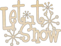Let It Snow Wood Craft Shape - Laser Cut Baltic Birch Unfinished DIY Wood Art Supplies WRD119 - The Wood Shape Store
