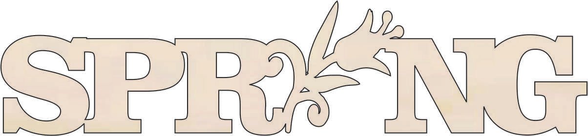 Spring Wood Craft Shape - Laser Cut Baltic Birch Unfinished DIY Wood Art Supplies WRD11 - The Wood Shape Store
