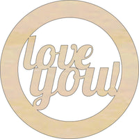 Love You Wood Craft Shape - Laser Cut Baltic Birch Unfinished DIY Wood Art Supplies WRD130 - The Wood Shape Store