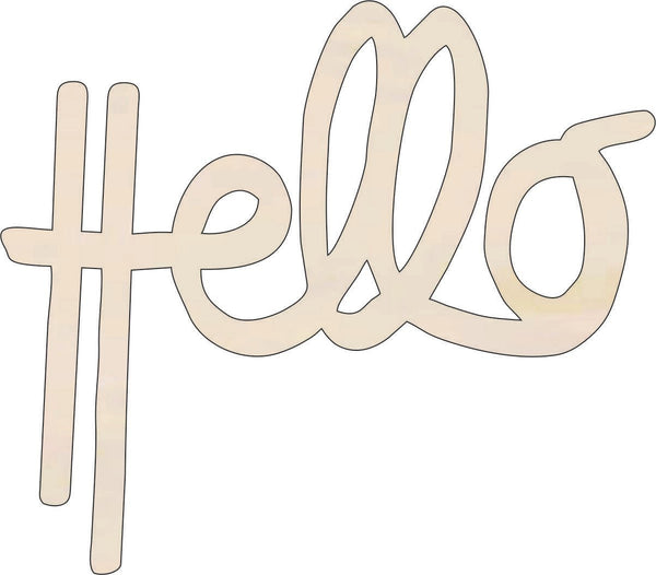 Word Hello - Laser Cut Out Unfinished Wood Craft Shape WRD1 – The Wood ...