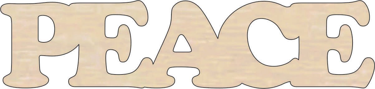 Peace Wood Craft Shape - Laser Cut Baltic Birch Unfinished DIY Wood Art Supplies WRD29 - The Wood Shape Store