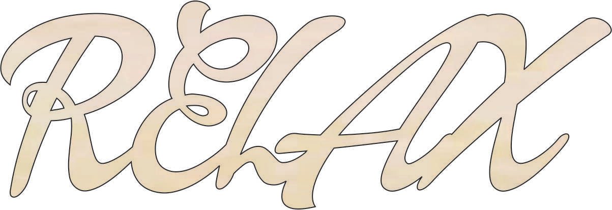 Relax Wood Craft Shape - Laser Cut Baltic Birch Unfinished DIY Wood Art Supplies WRD30 - The Wood Shape Store
