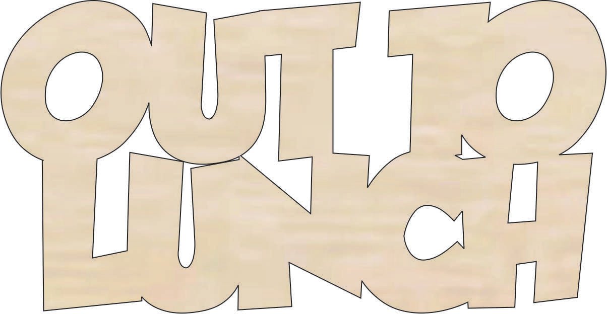Out To Lunch Wood Craft Shape - Laser Cut Baltic Birch Unfinished DIY Wood Art Supplies WRD33 - The Wood Shape Store