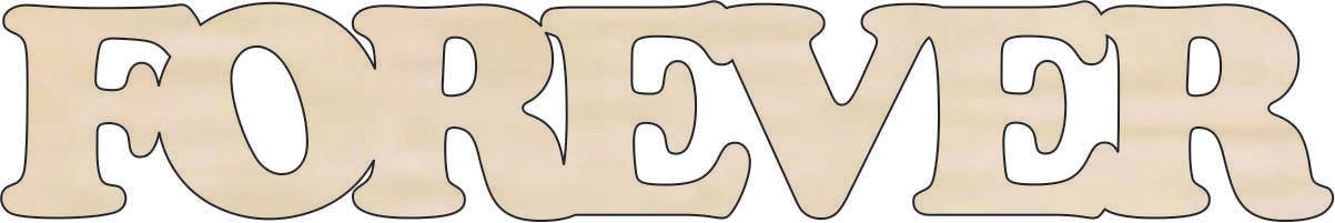 Forever Wood Craft Shape - Laser Cut Baltic Birch Unfinished DIY Wood Art Supplies WRD34 - The Wood Shape Store