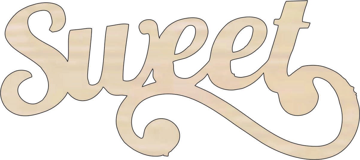 Sweet Wood Craft Shape - Laser Cut Baltic Birch Unfinished DIY Wood Art Supplies WRD37 - The Wood Shape Store