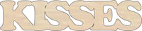 Kisses Wood Craft Shape - Laser Cut Baltic Birch Unfinished DIY Wood Art Supplies WRD38 - The Wood Shape Store